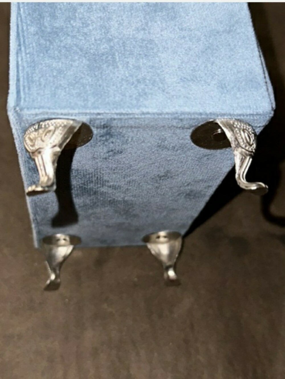 Blue Velvet 3-Drawer Chest with Silver Legs - Unbranded - Picture 13 of 14